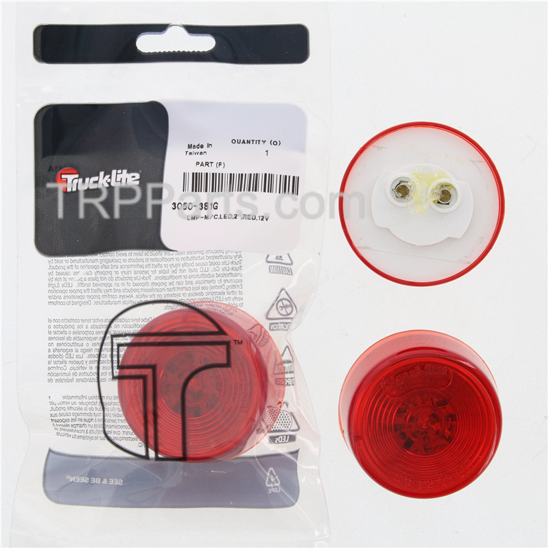 led marker lamp - 2" round - red image 2