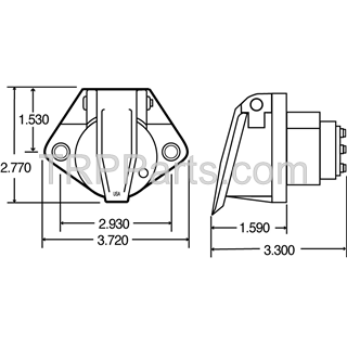 receptacle-fmnt 7way 2holeflg solid pins image 5