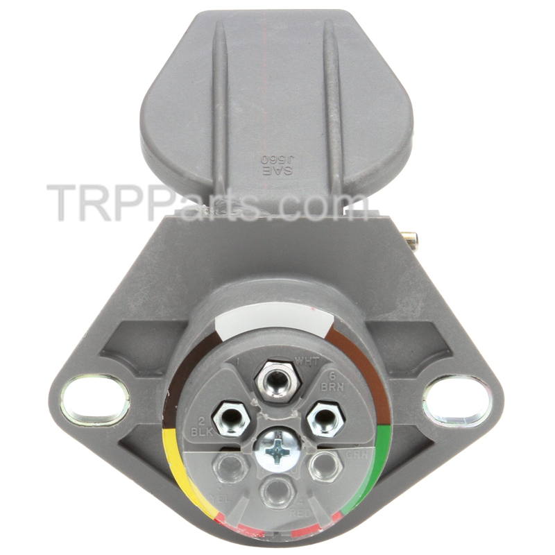 receptacle-fmnt 7way 2holeflg solid pins image 2
