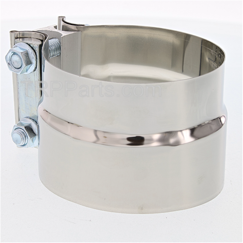 exhaust clamp - wb preformed 4" stainless steel polished image 2