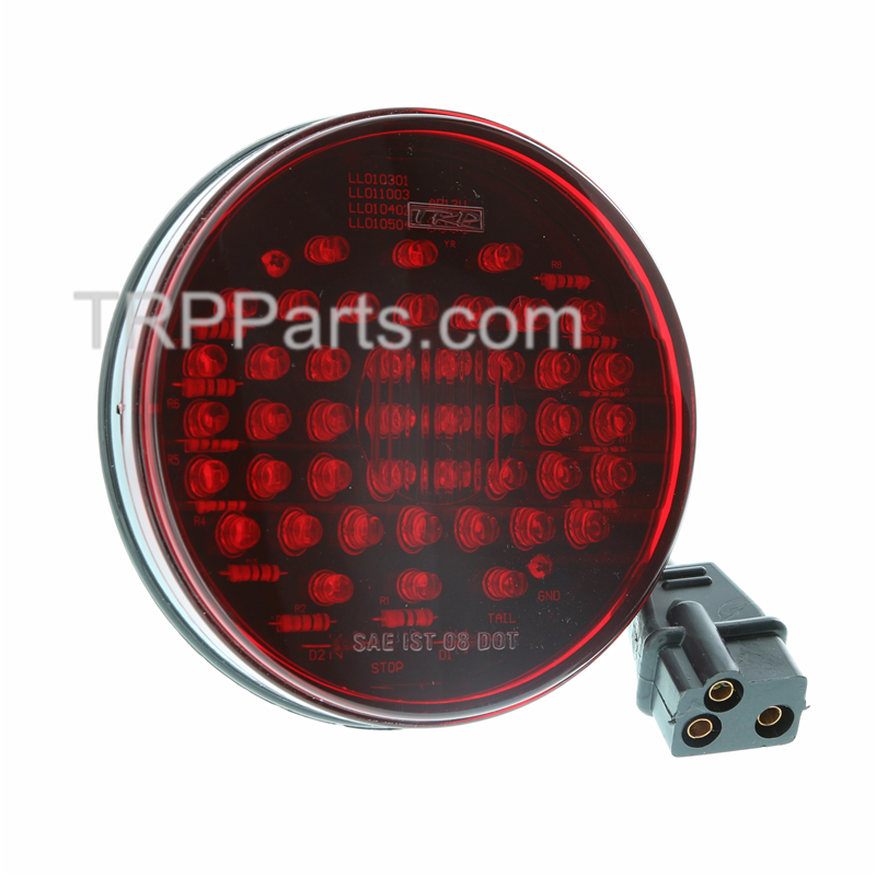 led - stop/turn/tail lamp - diode color: red - lens: red - mounting style: grommet - size: 4" - diodes: 44 image 1