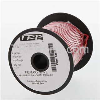 Image of wire spool - 14 gauge - 100' - red